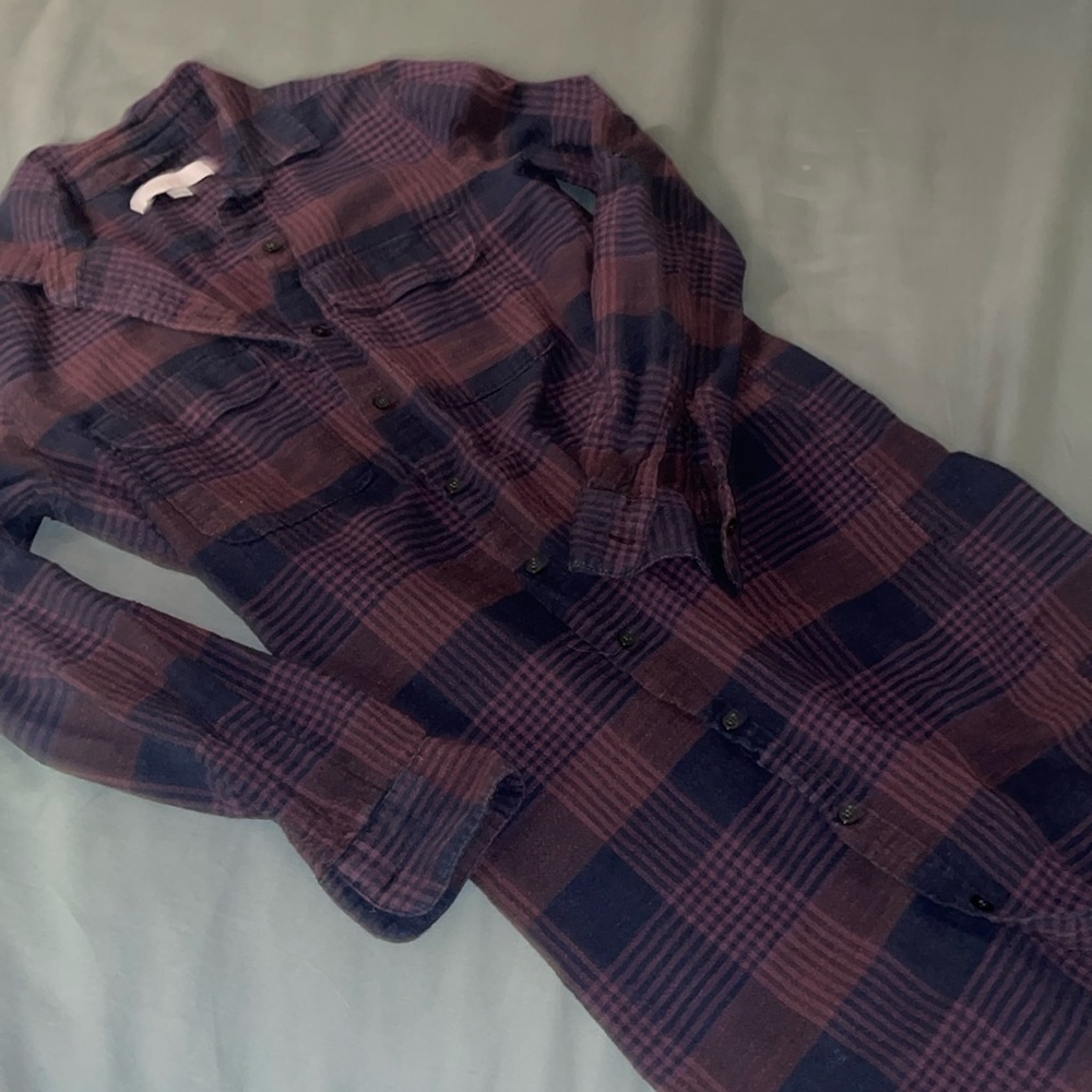 Plaid button down dress